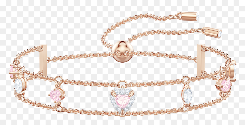 One Bracelet, Multi-colored, Rose Gold Plating - Swarovski Rose Gold Heart Bracelet, HD Png Download - gold tiara png