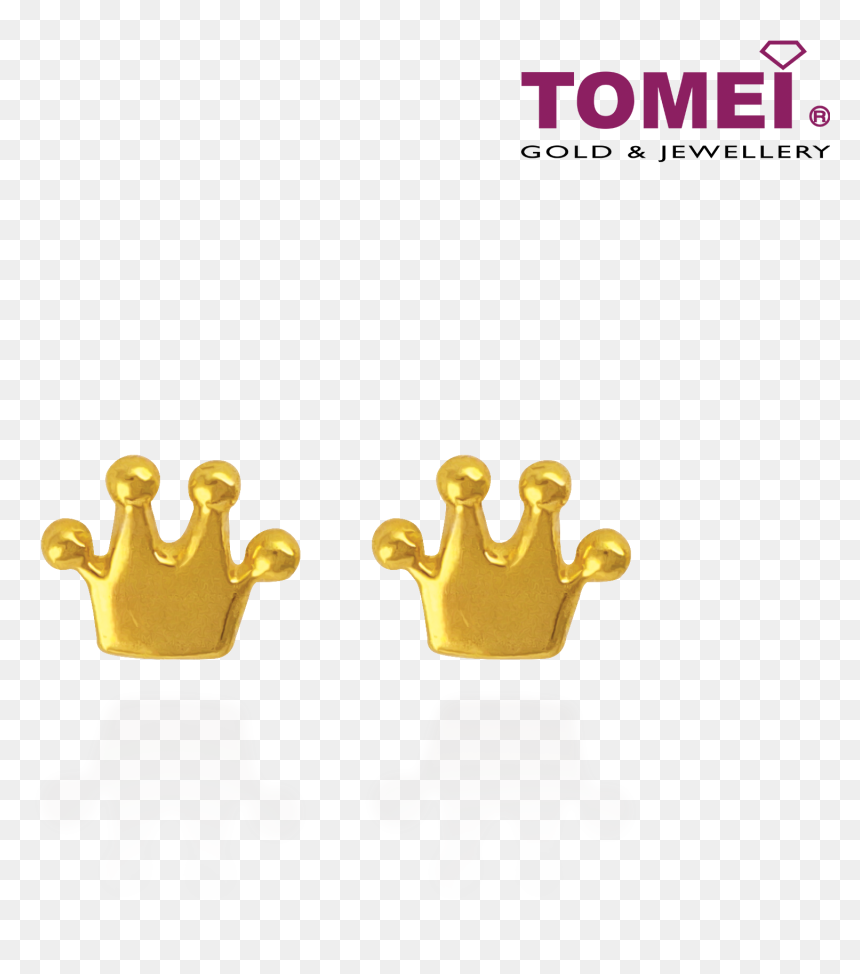 Tomei Yellow Gold 916 Tiara Earrings - Tomei Jewellery, HD Png Download - gold tiara png