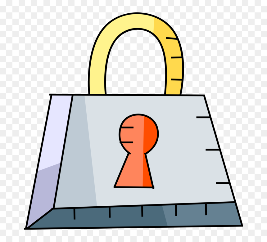 Vector Illustration Of Padlock Lock Mechanical Security, HD Png Download - lock vector png