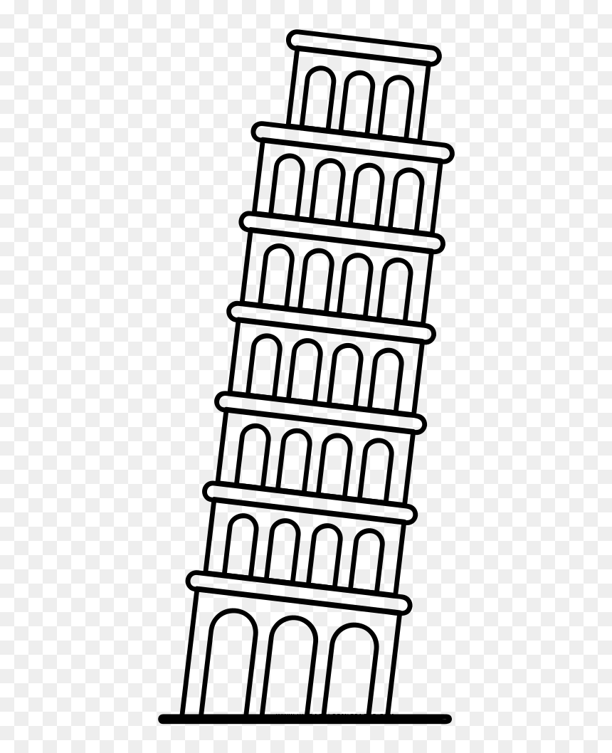 Leaning Of Pisa Photos - Drawing Of The Leaning Tower Of Pisa, HD Png Download - sears tower png