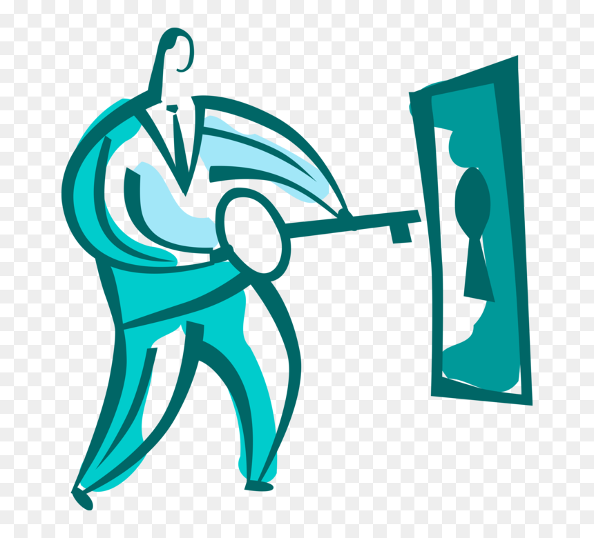 Vector Illustration Of Businessman With Security Skeleton, HD Png Download - lock vector png