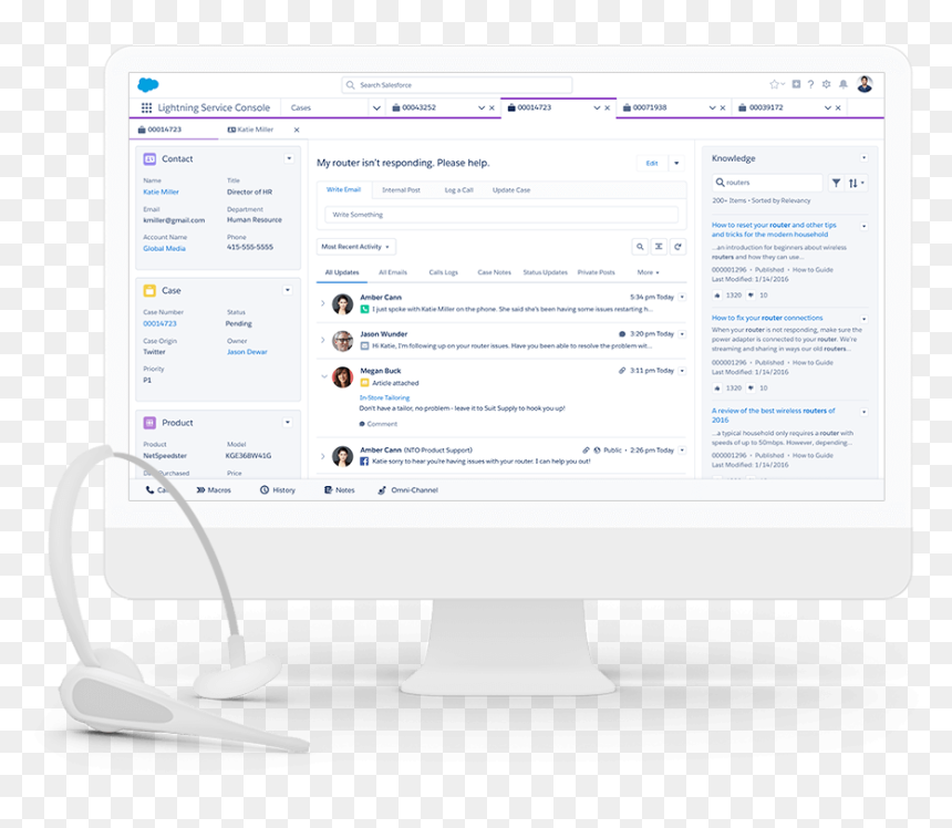 Customer Service Management Software By Service Cloud - Salesforce Service Cloud, HD Png Download - console png