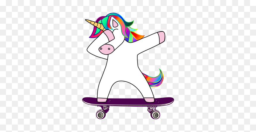 Skateboarder Unicorn, HD Png Download - dabbing unicorn png