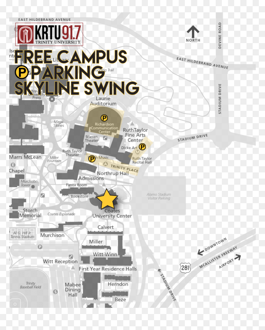 Free Campus Parking At Skyline Swing - Richardson Communication Center Trinity University, HD Png Download - san antonio skyline silhouette png