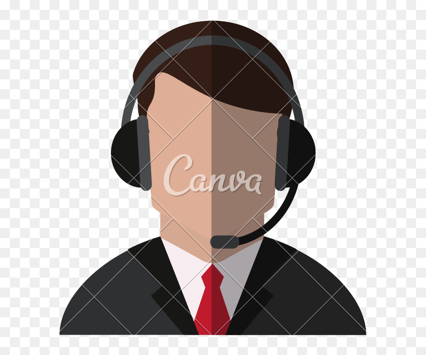 Faceless Wearing Headset Icon - Canva, HD Png Download - headset icon png