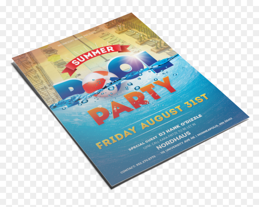 Pool Party By Wednesday Media Mockup - Flyer, HD Png Download - special guest png