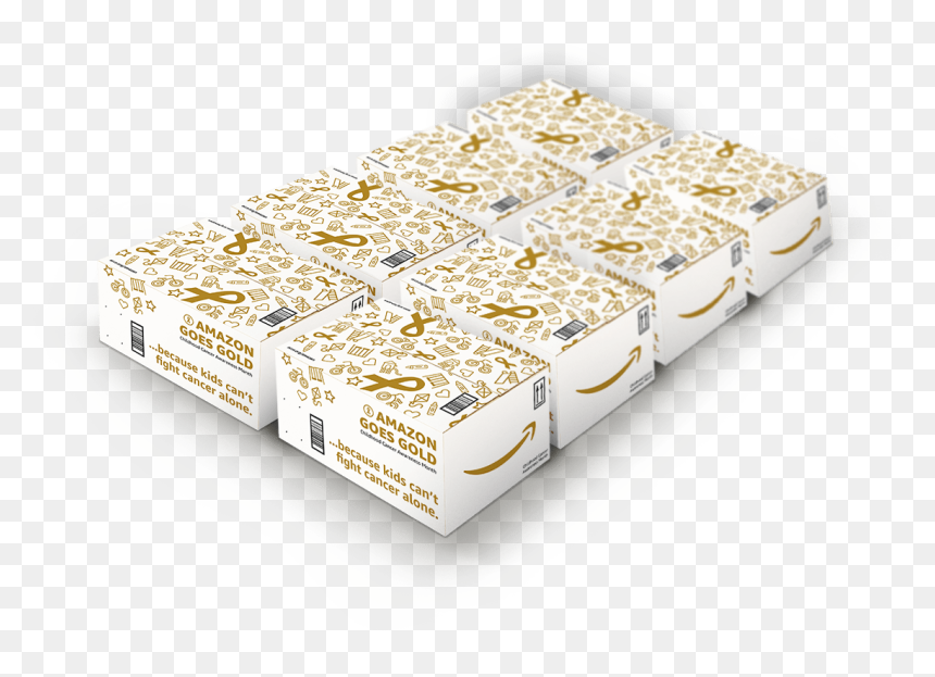 Amazon Goes Gold For Childhood Cancer, HD Png Download - amazon box png