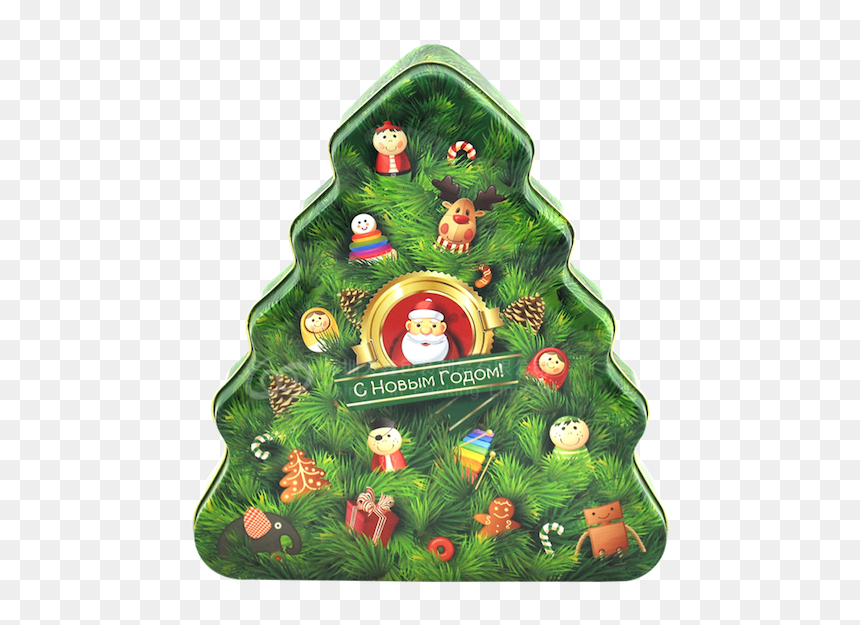 Christmas Tree Tin Box - Christmas Ornament, HD Png Download - christmas box png