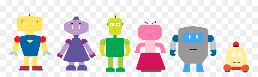 Cute Robot Family Png, Transparent Png - robot vector png