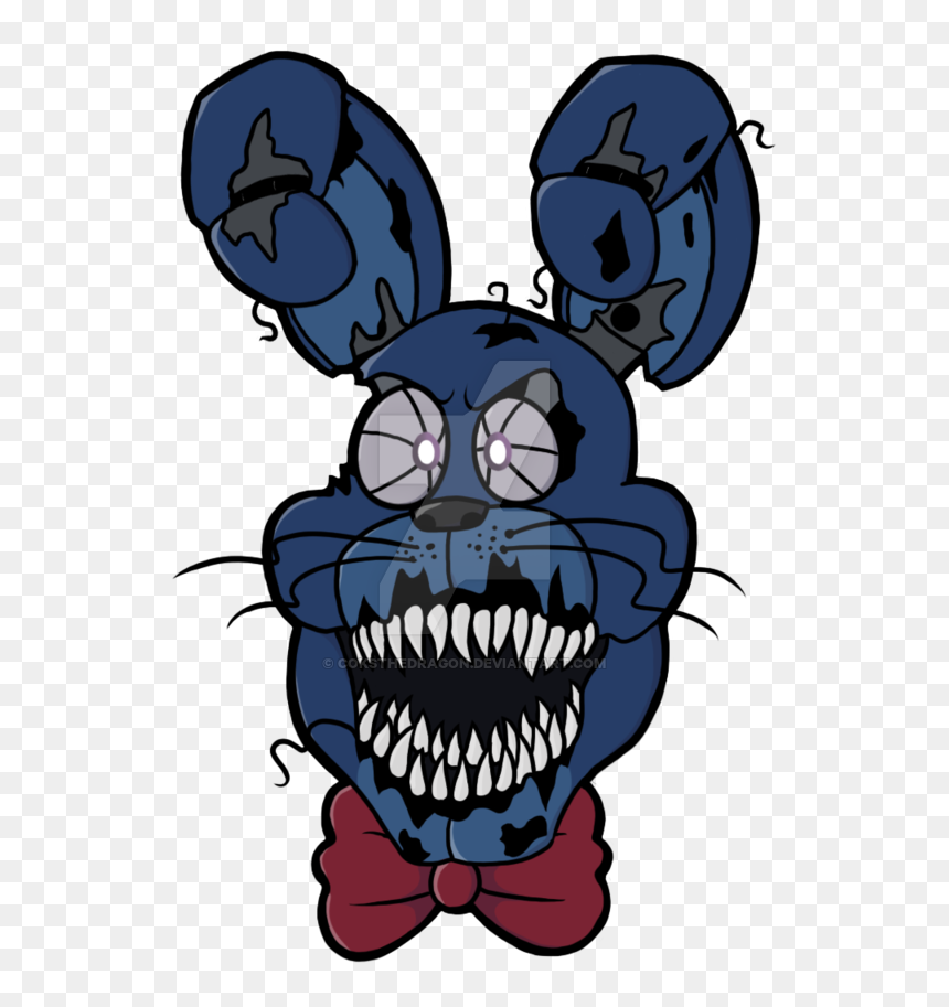 Nightmare Bonnie Headshot - Nightmare Bonnie Head Drawing, HD Png Download - nightmare bonnie png