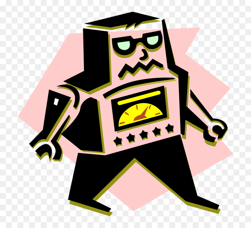 Vector Illustration Of 1950"s Mechanical Robot - Clip Art, HD Png Download - robot vector png