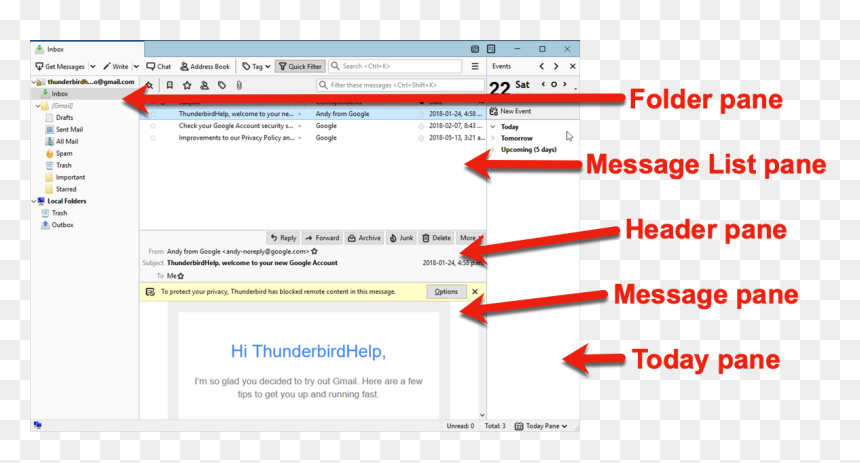Thunderbird View Panes - Thunderbird Window, HD Png Download - get started button png