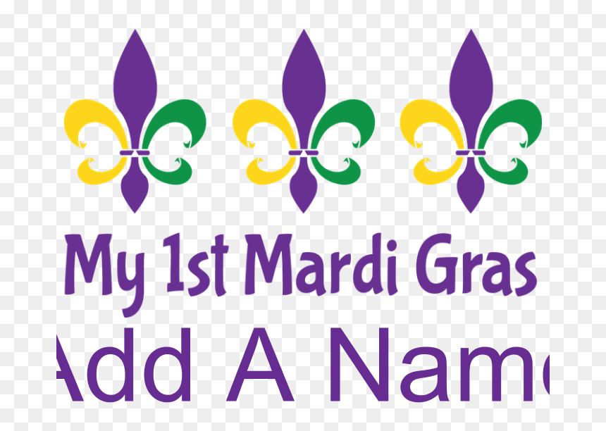 Personalized 1st Mardi Gras Body Suit - Graphic Design, HD Png Download - mardi gras beads border png