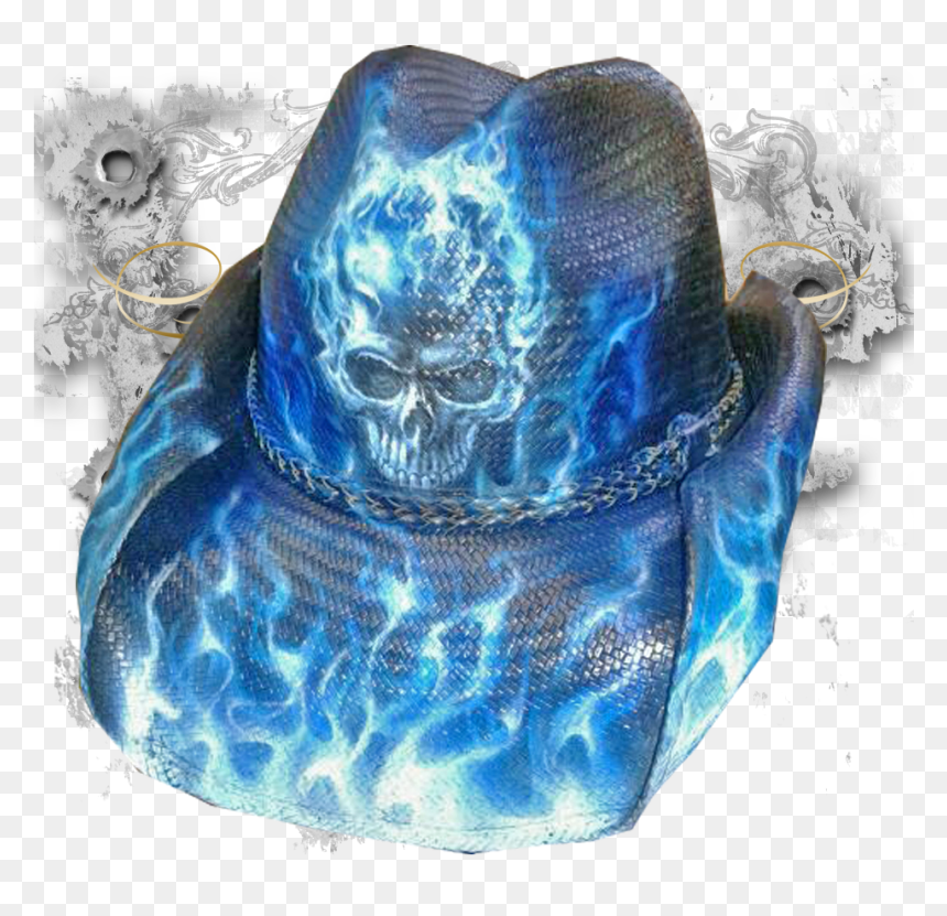 Blue Flaming Skull - Handbag, HD Png Download - flaming skull png