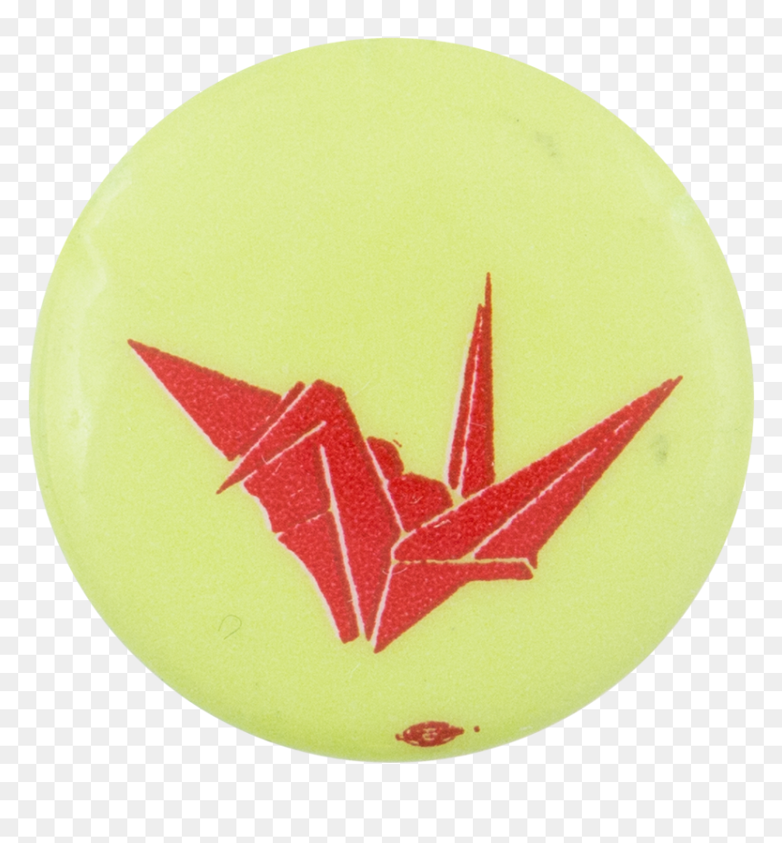 Origami Crane Art Button Museum - Emblem, HD Png Download - origami crane png