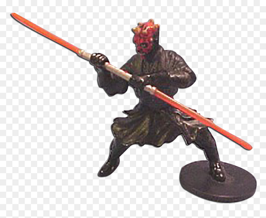 Star Wars Darth Maul With Red Light Saber Figure - Figurine, HD Png Download - red light saber png