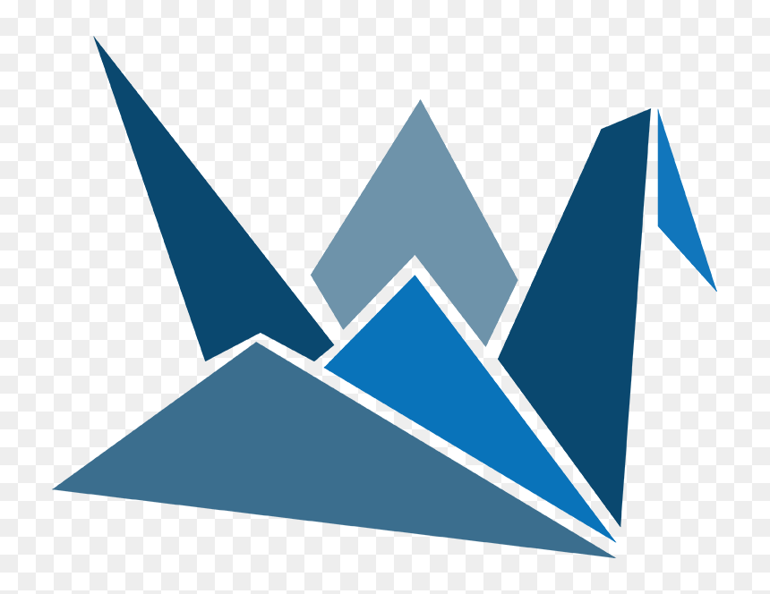 Blue Origami Crane - Triangle, HD Png Download - origami crane png