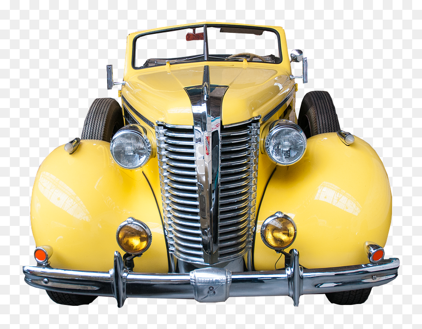 Antique Car, HD Png Download - yellow car png