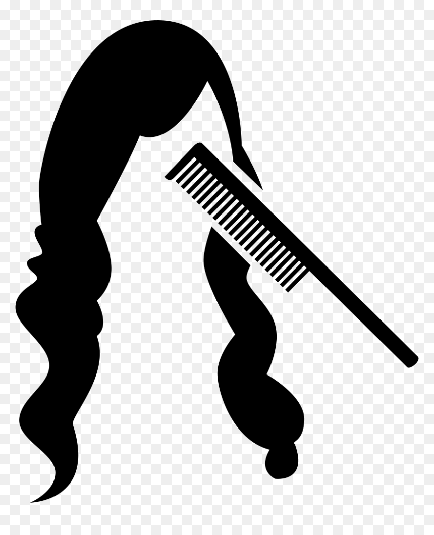 Comb And Long Hair - Free Hair Icon Png, Transparent Png - hair comb png