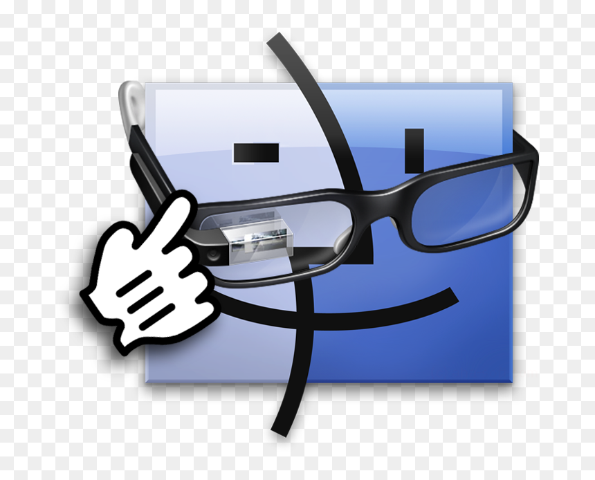 “ Finder Showing Off Wearing A Pair Of Google Glass - Paper, HD Png Download - google glass png