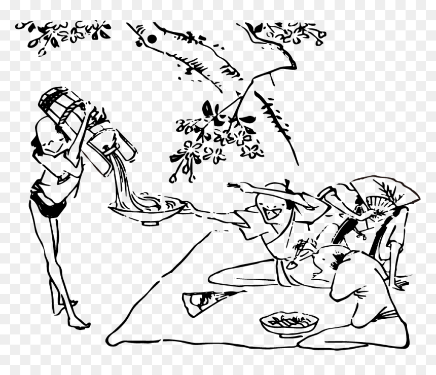Free Images Of Cherry-blossom Viewing - Cartoon, HD Png Download - cherry blossom vector png