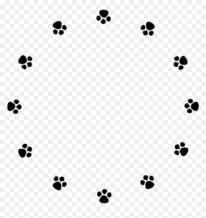 The Puppy Lover Clock Dial Black - Grey Paw Print Background, HD Png Download - dial png