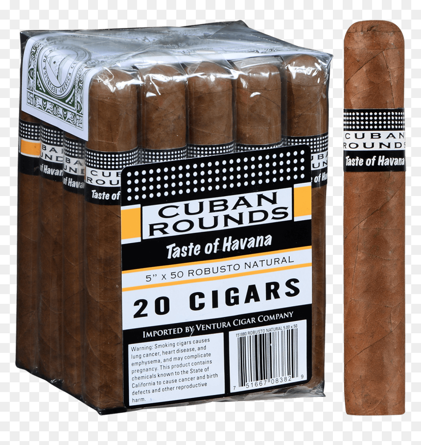 Cuban Rounds Toro - Cuban Rounds Robusto Natural, HD Png Download - cuban cigar png