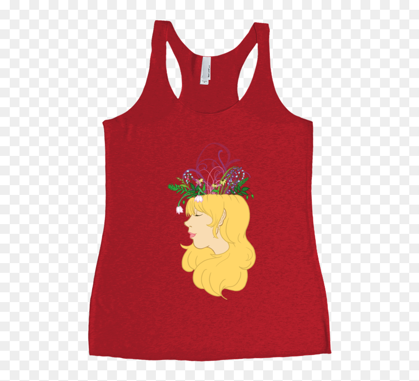Flower Crown Racerback Tank Top - Sleeveless Shirt, HD Png Download - red flower crown png