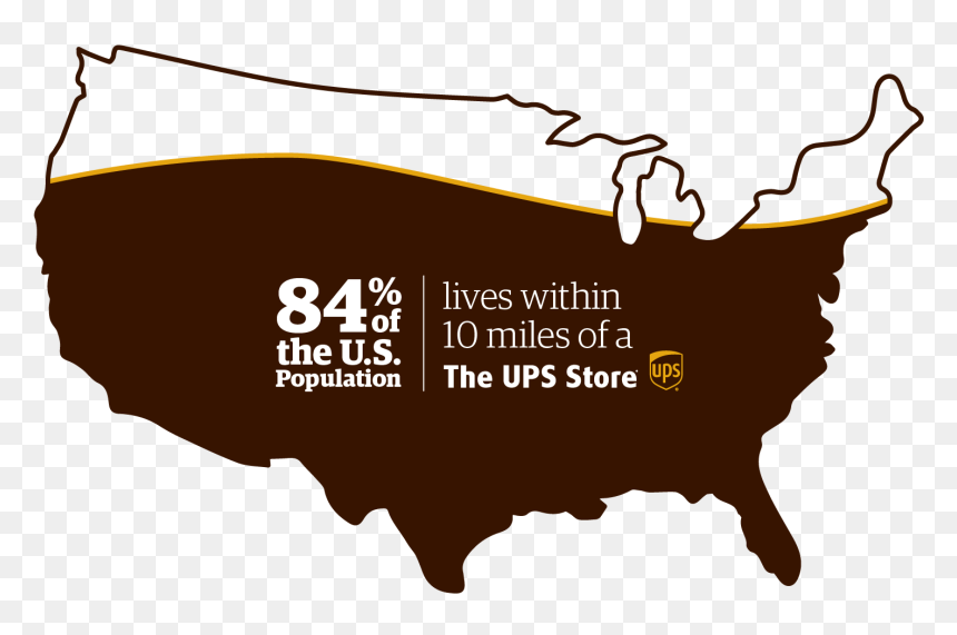 84% Of The Us Population Lives Within A The Ups Store - Do Golden Retrievers Live, HD Png Download - the ups store logo png