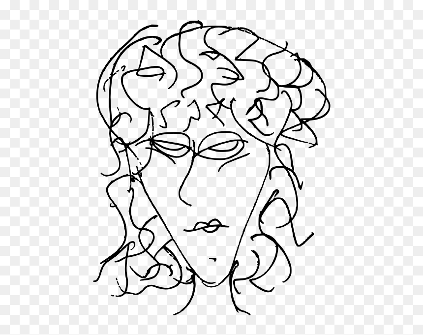 Cartoon Woman"s Head - Line Art, HD Png Download - cartoon head png