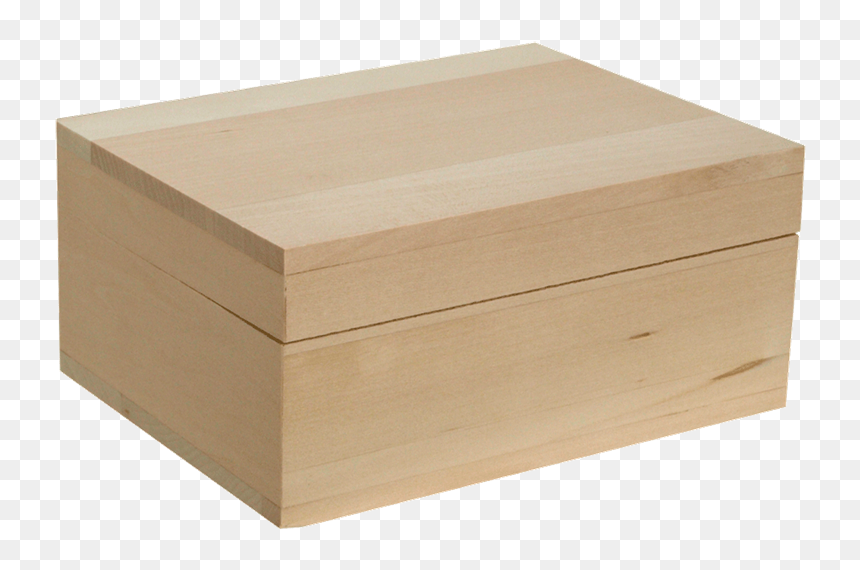 Unfinished Large Wood Box , Png Download - Self Locking Cardboard Box, Transparent Png - wooden box png