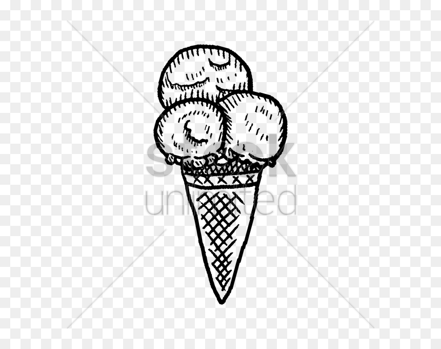 Ice Cream Cone Vector Image - Ice Cream Cone, HD Png Download - ice cream vector png