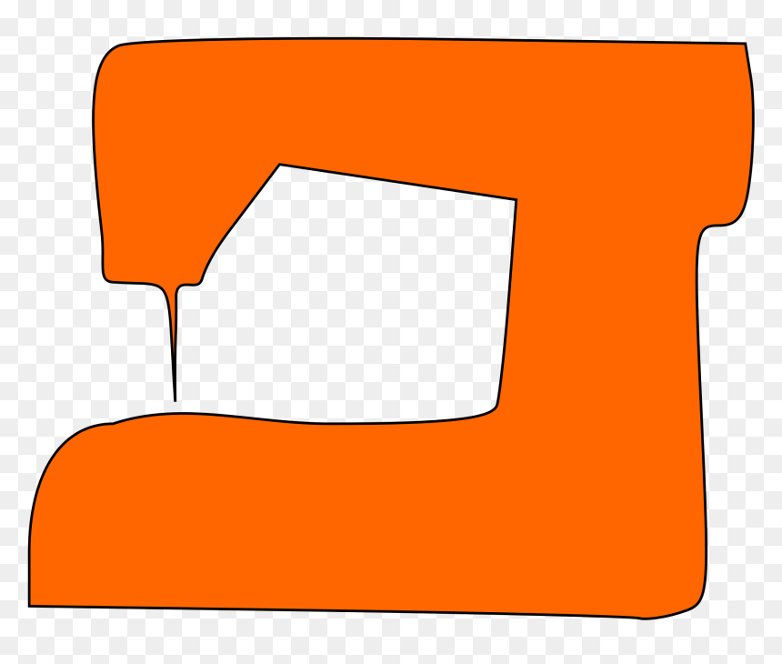 Sewing Machine Silhouette Clip - Orange Sewing Machine Clipart, HD Png Download - sewing stitch png