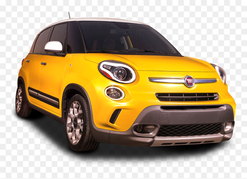 Yellow Fiat 500l Car - Fiat 500l Png, Transparent Png - yellow car png