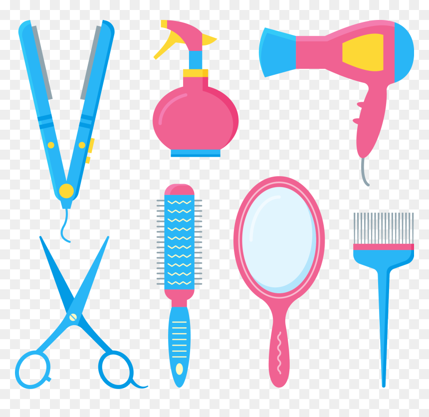 Comb Hairdresser Barbershop Hair Dryer Hairbrush - White Hair Brush Clipart Transparent Background, HD Png Download - hair comb png