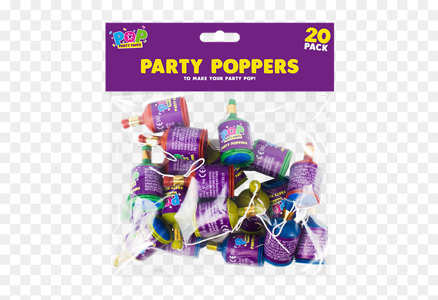 Party Poppers - 20 Pack - Birthday Candle, HD Png Download - party poppers png