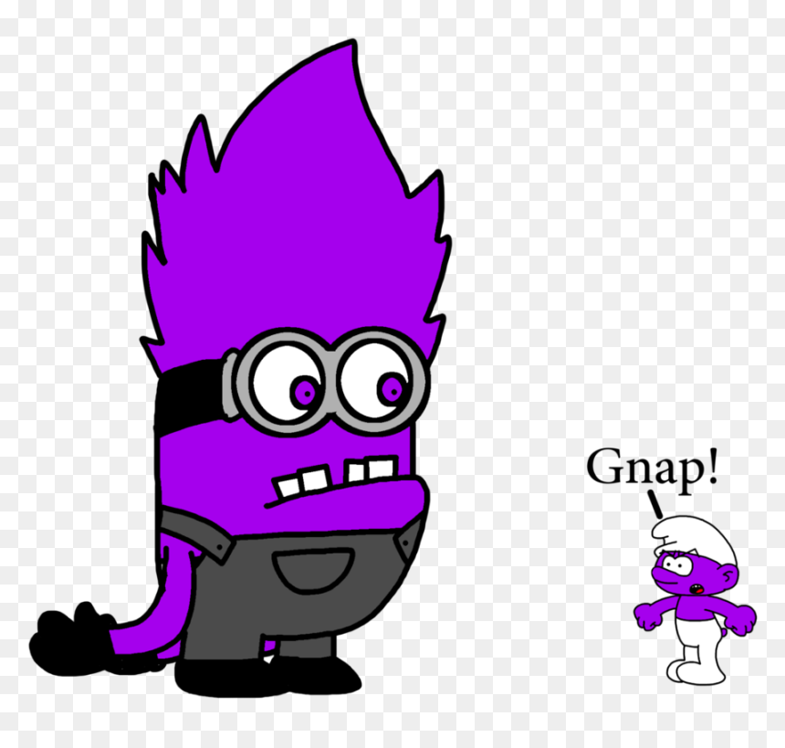 Evil Minion Meets Purple Smurf By Marcospower - Purple Minion Line Drawings, HD Png Download - evil minion png