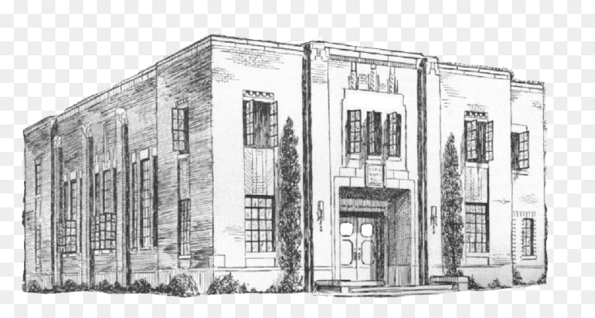College Drawing Old Building - Wichita Community Theatre, HD Png Download - old building png