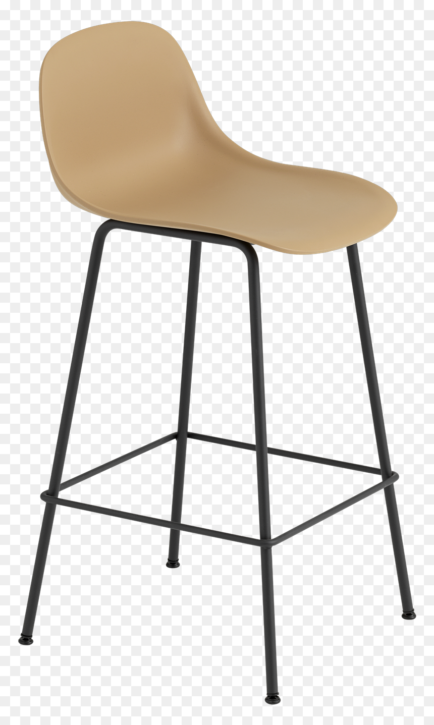 23683 Fiber Bar Stool Wback Tube H65 Ochreblack 1503393324 - Muuto Fiber Counter Stool, HD Png Download - bar stool png