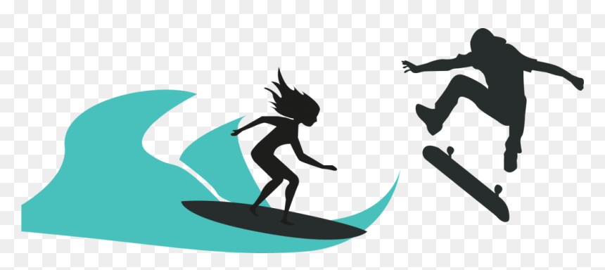 Silhouette, HD Png Download - skateboard silhouette png