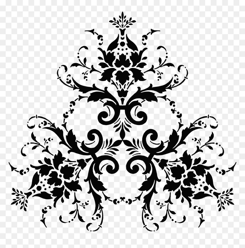 Thumb Image - Damask Png, Transparent Png - flowers silhouette png