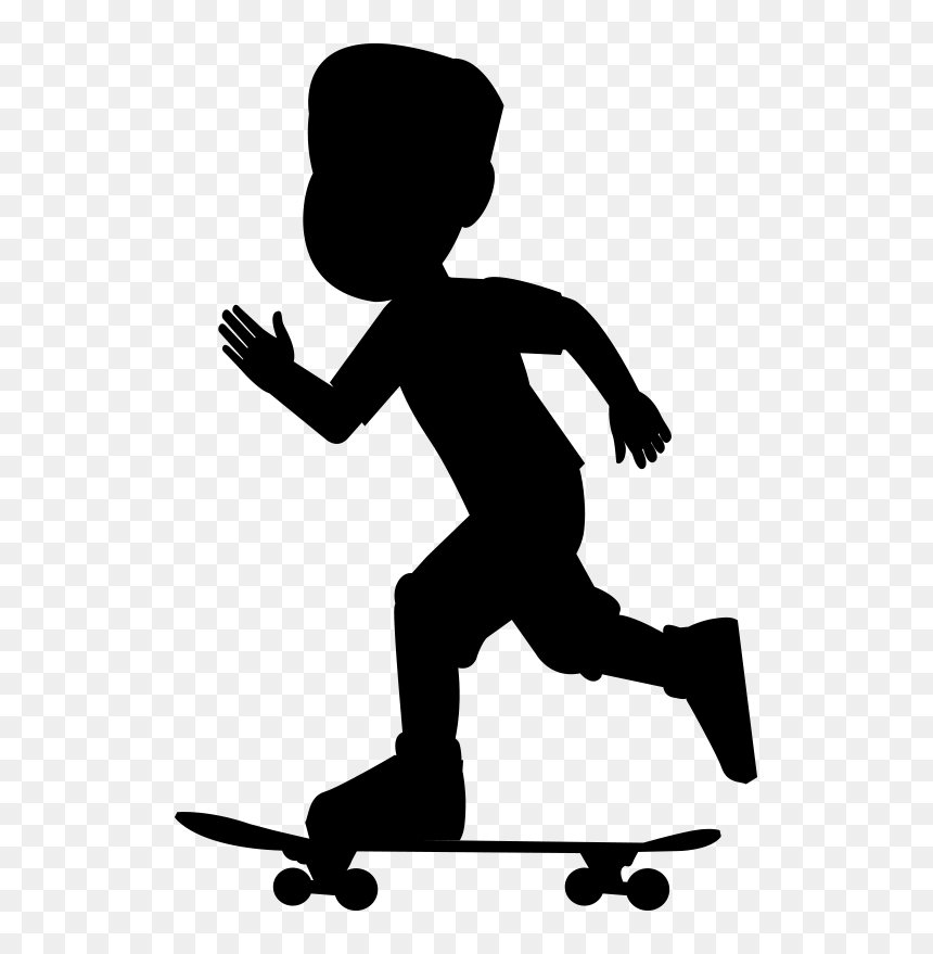 Silhouette Skater Running Wall Decal - Sagoma Bambino, HD Png Download - skateboard silhouette png