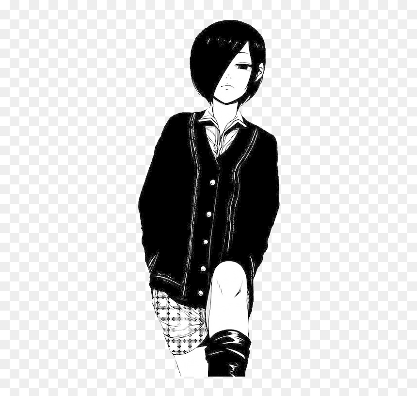 Black And White Tokyo Ghoul Touka, HD Png Download - tokyo ghoul touka png