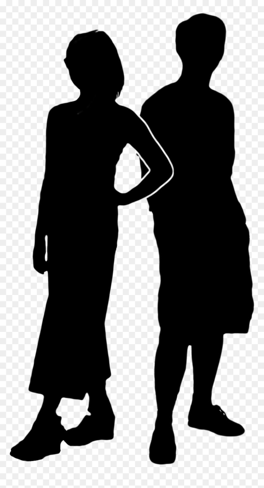 Silhouette Set 1 - Homme Tournant Le Dos À Une Femme, HD Png Download - dilophosaurus png