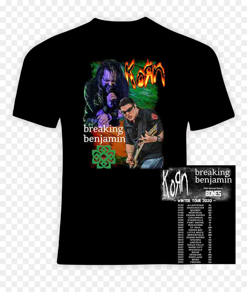 Korn And Breaking Benjamin 2020 Winter Concert Tour - Eagles 2020 Tour T Shirt, HD Png Download - breaking benjamin logo png