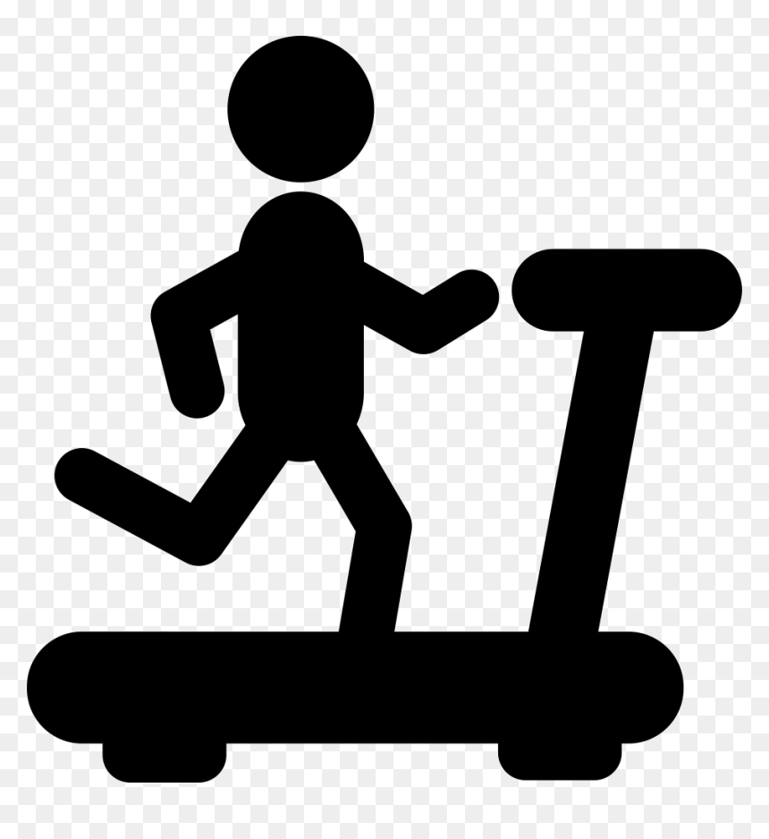 Person Running On A Treadmill Silhouette From Side - Stick Figure On Treadmill, HD Png Download - skateboard silhouette png