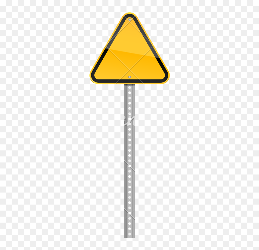 Yellow Warning Sign, HD Png Download - sign pole png