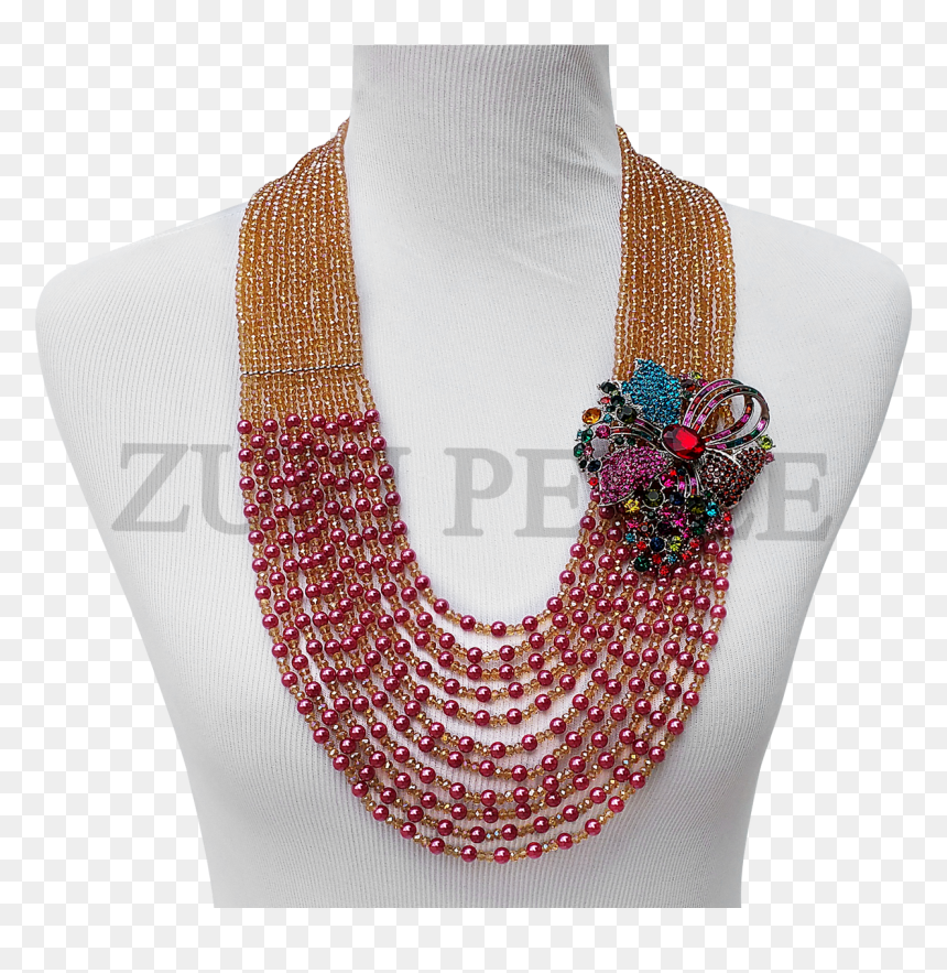Handmade Unique Pearl Jewelry, Made With Pink Pearl - Necklace, HD Png Download - strand of pearls png