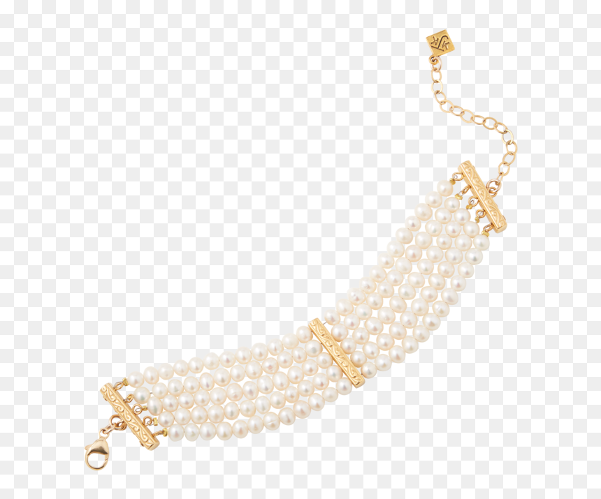 Five Strand Cultured Pearl Bracelet"
 Data Image Id="5943333388340 - Necklace, HD Png Download - strand of pearls png