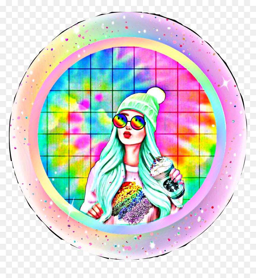 #freetoedit #hippie #tiedye #drink #starbucks #longhair, HD Png Download - hippie glasses png